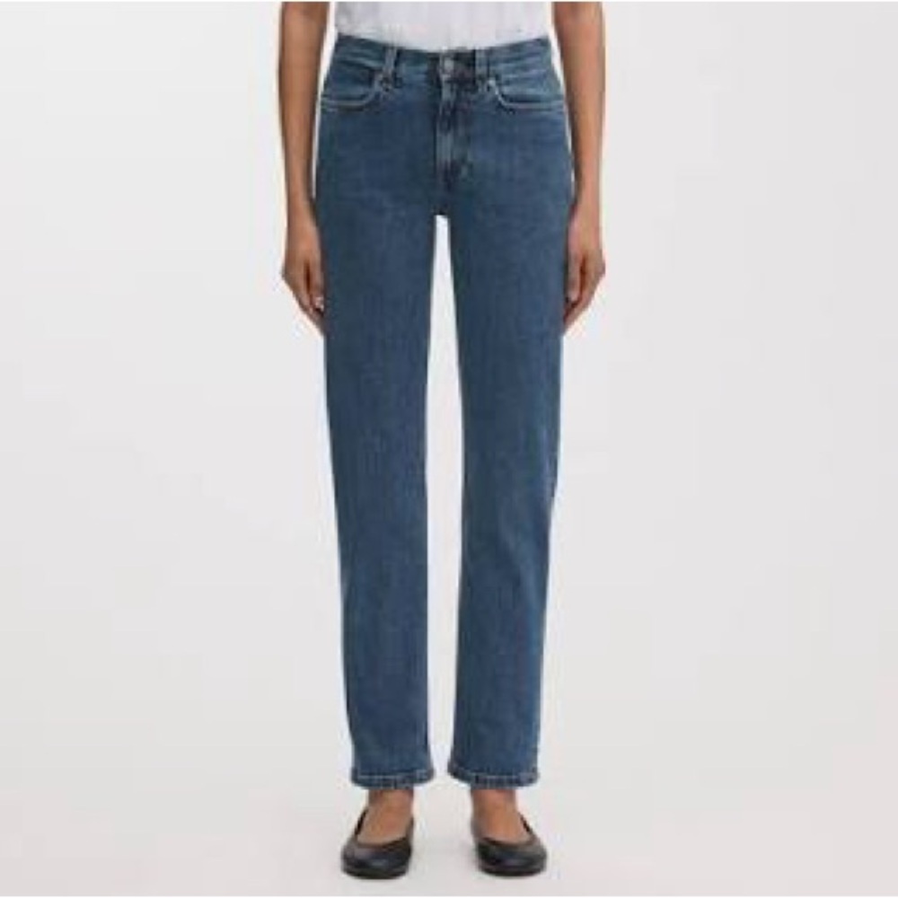 ASKET The Standard Jeans Women's 29 Straight Medium Stone Wash Organic Denim